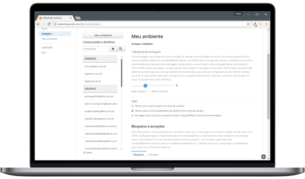 Painel de Antispam