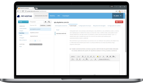 Painel Domínios